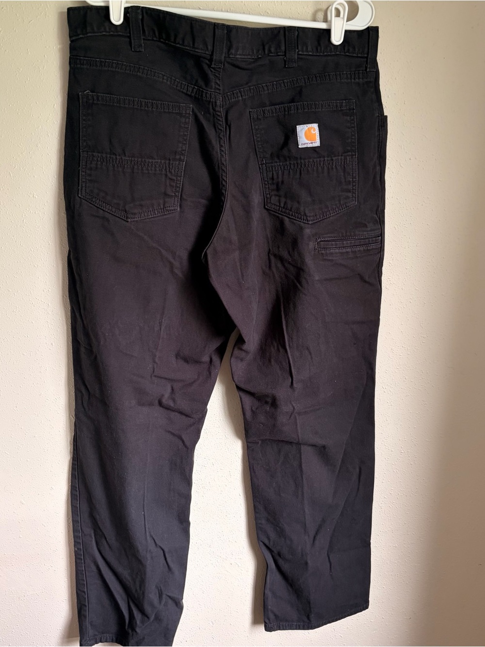 Carhartt Black Carpenter Work Pants with Back Patch Logo